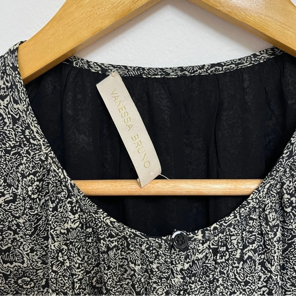 VANESSA BRUNO Alphée dress Mini Black & White Floral Size 34 US 0